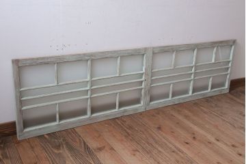 アンティークペイント　レトロでかわいいガラス戸2枚セット(窓)(1)