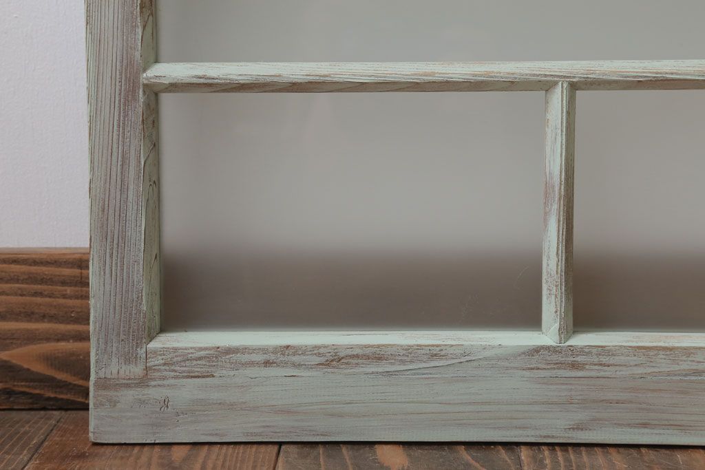 アンティークペイント　レトロでかわいいガラス戸2枚セット(窓)(1)