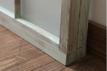 アンティークペイント　レトロでかわいいガラス戸2枚セット(窓)(1)