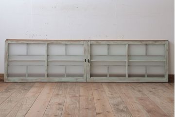 アンティークペイント　レトロでかわいいガラス戸2枚セット(窓)(1)