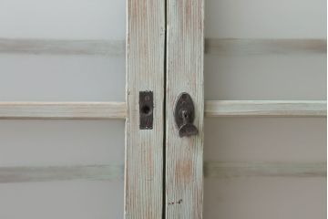 アンティークペイント　レトロでかわいいガラス戸2枚セット(窓)(1)