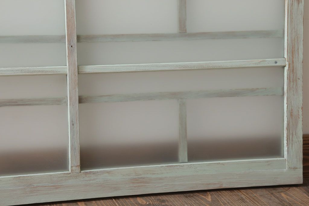 アンティークペイント　レトロでかわいいガラス戸2枚セット(窓)(1)