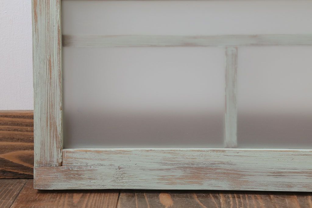 アンティークペイント　レトロでかわいいガラス戸2枚セット(窓)(1)