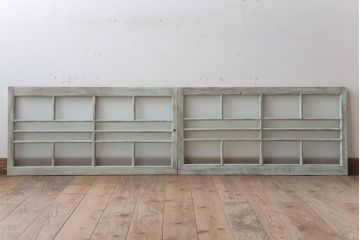 アンティークペイント　レトロでかわいいガラス戸2枚セット(窓)(2)