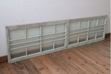 アンティークペイント　レトロでかわいいガラス戸2枚セット(窓)(2)