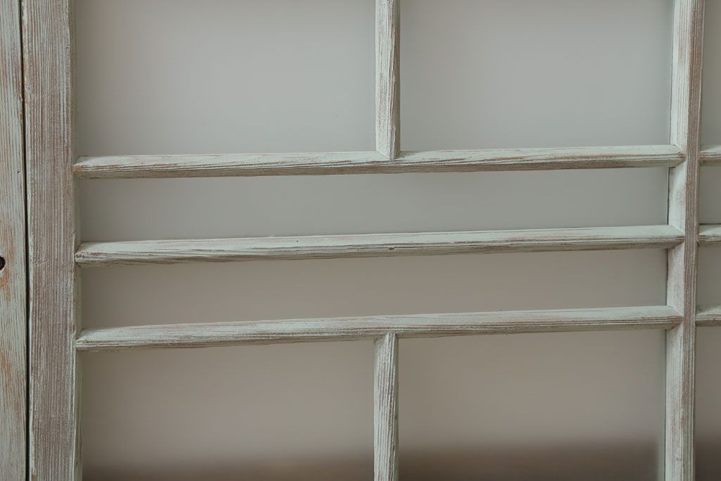 アンティークペイント　レトロでかわいいガラス戸2枚セット(窓)(2)