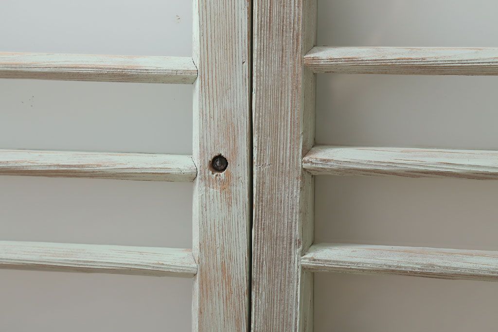 アンティークペイント　レトロでかわいいガラス戸2枚セット(窓)(2)