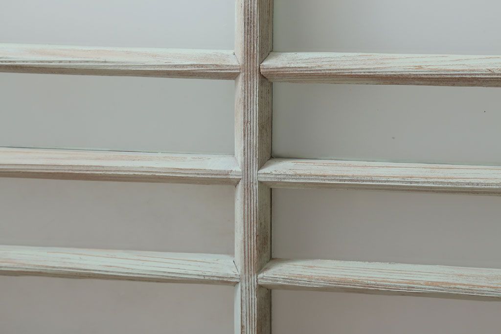 アンティークペイント　レトロでかわいいガラス戸2枚セット(窓)(2)