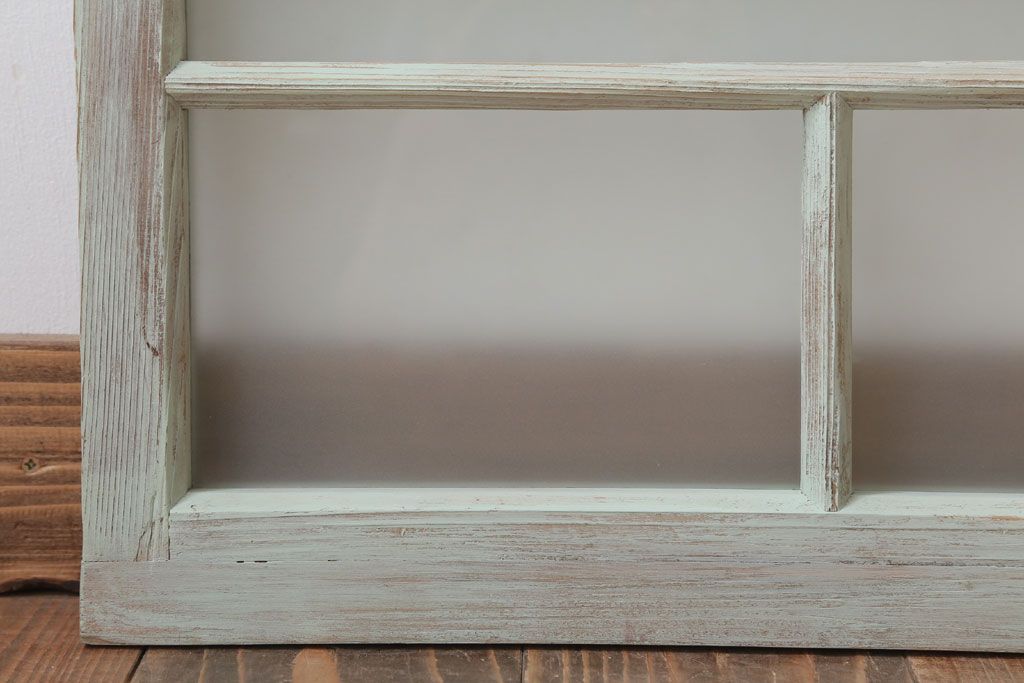 アンティークペイント　レトロでかわいいガラス戸2枚セット(窓)(2)