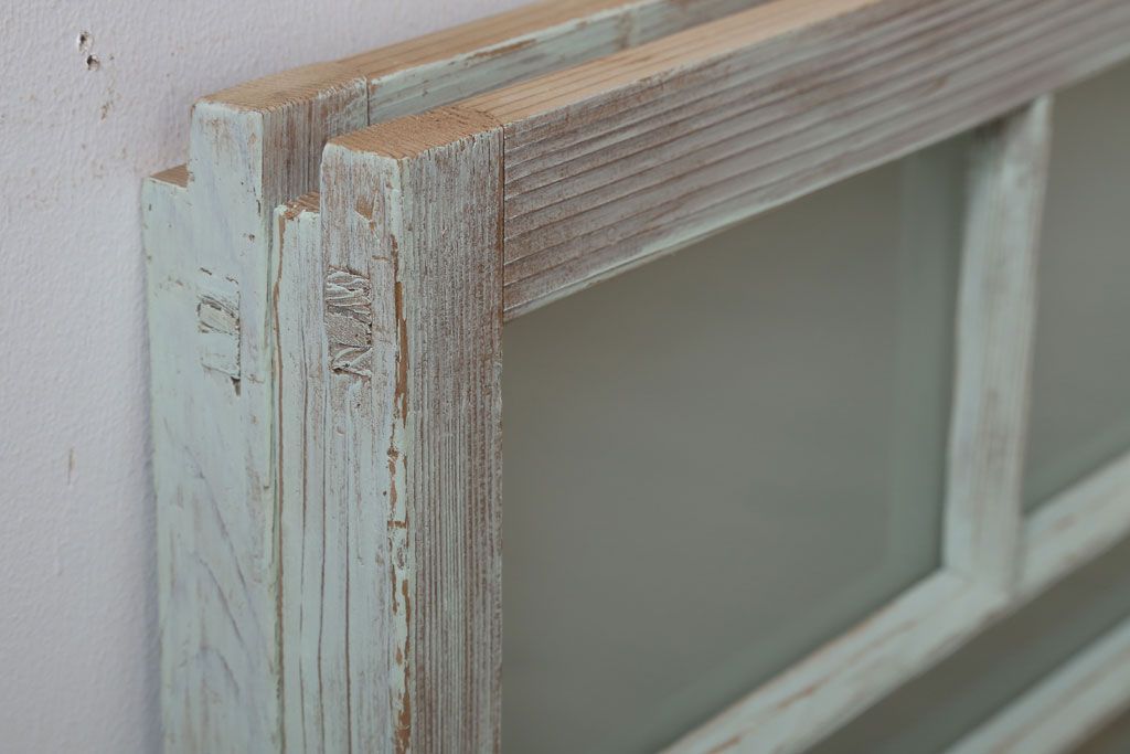 アンティークペイント　レトロでかわいいガラス戸2枚セット(窓)(2)