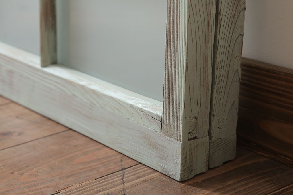 アンティークペイント　レトロでかわいいガラス戸2枚セット(窓)(2)