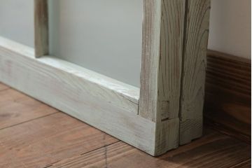 アンティークペイント　レトロでかわいいガラス戸2枚セット(窓)(2)