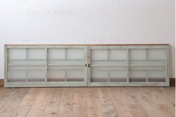 アンティークペイント　レトロでかわいいガラス戸2枚セット(窓)(2)