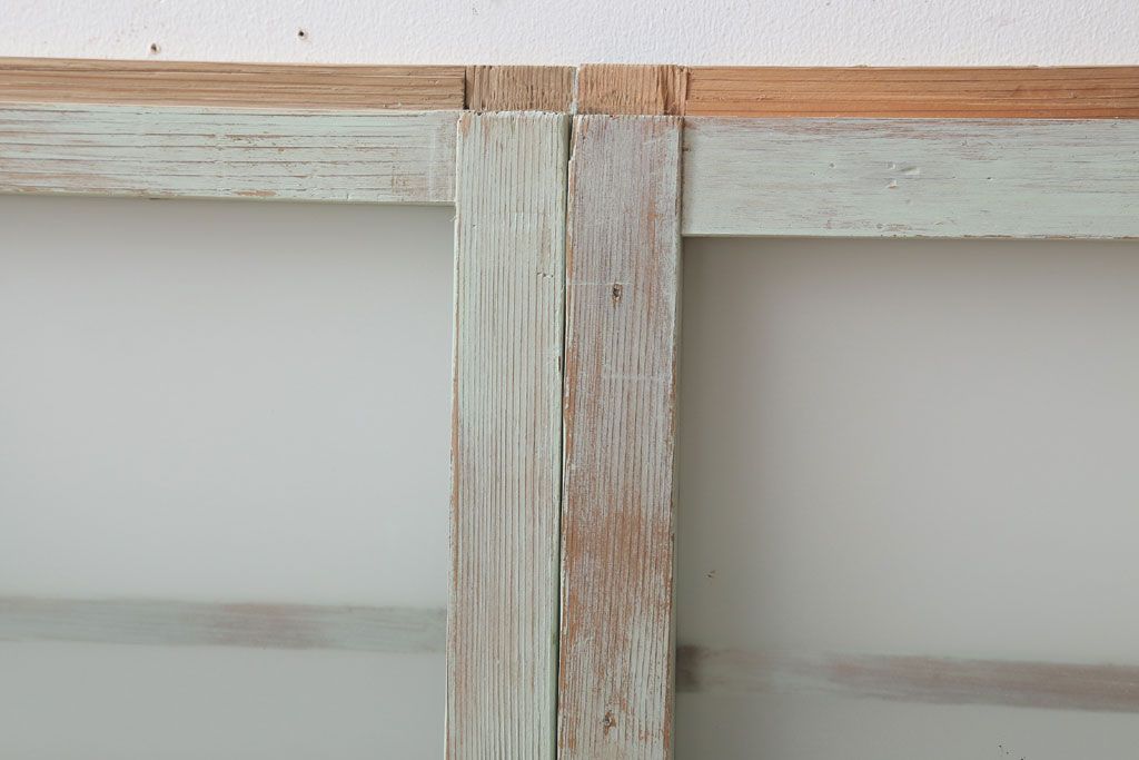 アンティークペイント　レトロでかわいいガラス戸2枚セット(窓)(2)