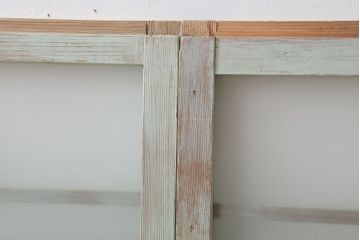 アンティークペイント　レトロでかわいいガラス戸2枚セット(窓)(2)