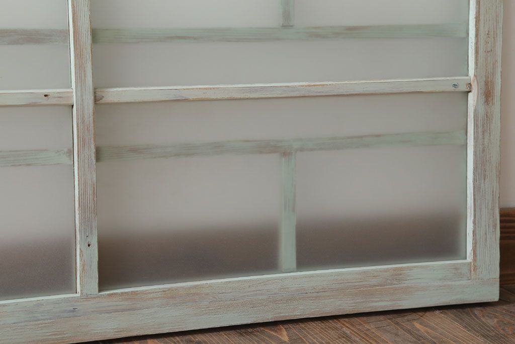 アンティークペイント　レトロでかわいいガラス戸2枚セット(窓)(2)