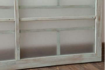 アンティークペイント　レトロでかわいいガラス戸2枚セット(窓)(2)