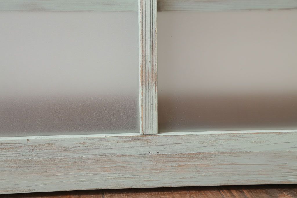 アンティークペイント　レトロでかわいいガラス戸2枚セット(窓)(2)