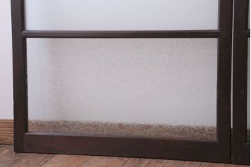 昭和レトロ　すり・結霜・クリアガラスの引き戸2枚セット(窓)(1)