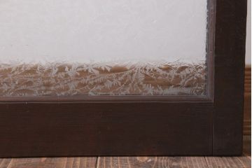 昭和レトロ　すり・結霜・クリアガラスの引き戸2枚セット(窓)(1)
