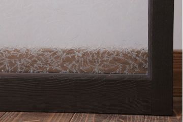 昭和レトロ　すり・結霜・クリアガラスの引き戸2枚セット(窓)(1)