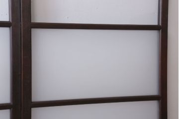 昭和レトロ　すり・結霜・クリアガラスの引き戸2枚セット(窓)(2)