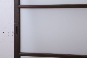 昭和レトロ　すり・結霜・クリアガラスの引き戸2枚セット(窓)(2)