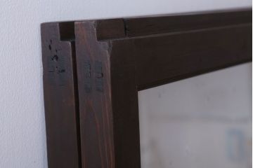 昭和レトロ　すり・結霜・クリアガラスの引き戸2枚セット(窓)(2)