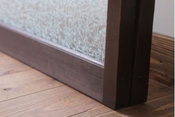 昭和レトロ　すり・結霜・クリアガラスの引き戸2枚セット(窓)(2)