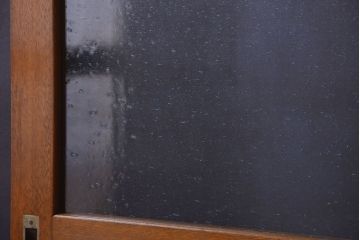 昭和レトロ　気泡ガラス入り!古い木製引き戸2枚セット