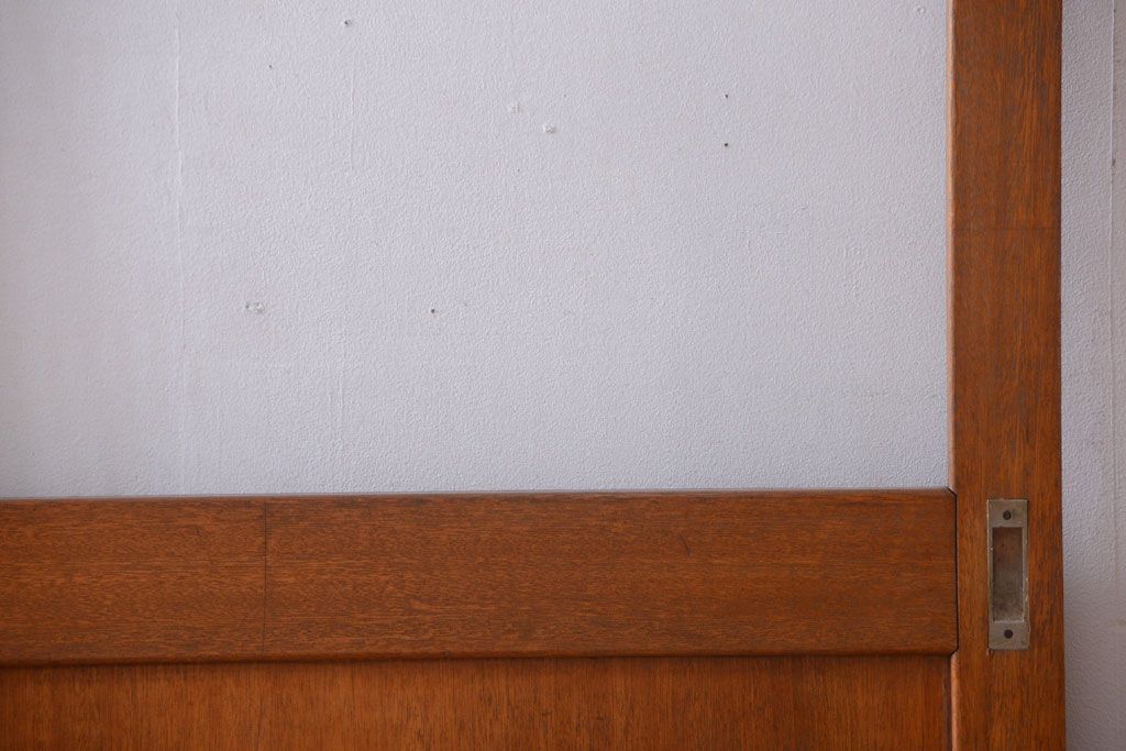 昭和レトロ　気泡ガラス入り!古い木製引き戸2枚セット