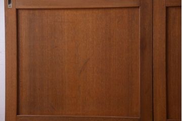 昭和レトロ　気泡ガラス入り!古い木製引き戸2枚セット