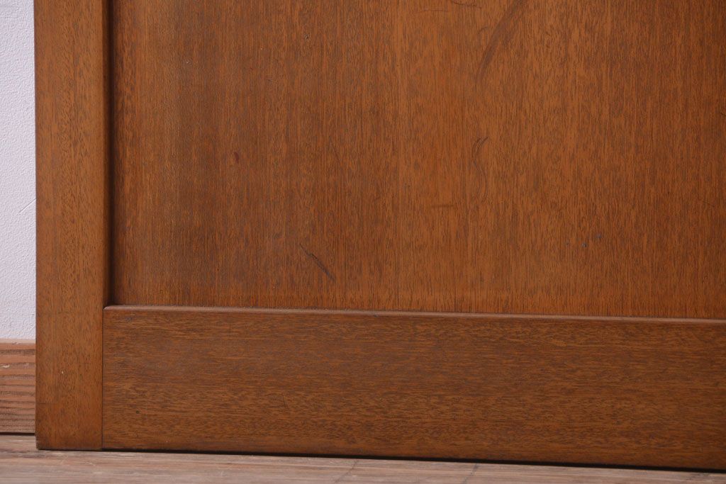 昭和レトロ　気泡ガラス入り!古い木製引き戸2枚セット