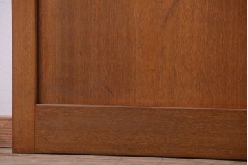 昭和レトロ　気泡ガラス入り!古い木製引き戸2枚セット