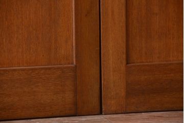 昭和レトロ　気泡ガラス入り!古い木製引き戸2枚セット