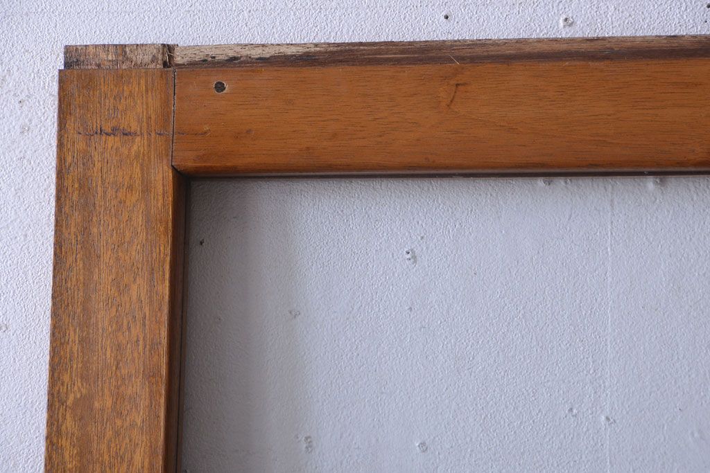 昭和レトロ　気泡ガラス入り!古い木製引き戸2枚セット