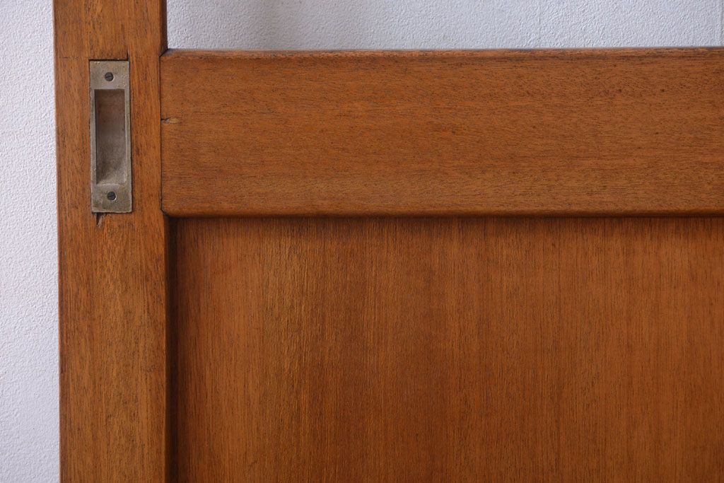 昭和レトロ　気泡ガラス入り!古い木製引き戸2枚セット