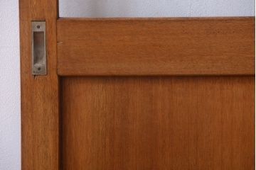 昭和レトロ　気泡ガラス入り!古い木製引き戸2枚セット