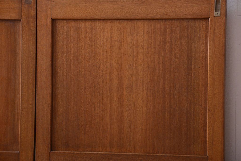 昭和レトロ　気泡ガラス入り!古い木製引き戸2枚セット