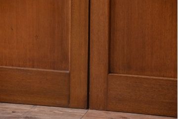 昭和レトロ　気泡ガラス入り!古い木製引き戸2枚セット