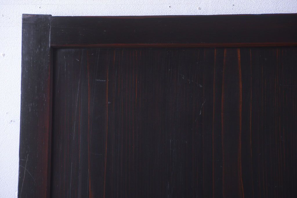 古民具・骨董　古い木味のアンティーク帯戸2枚セット