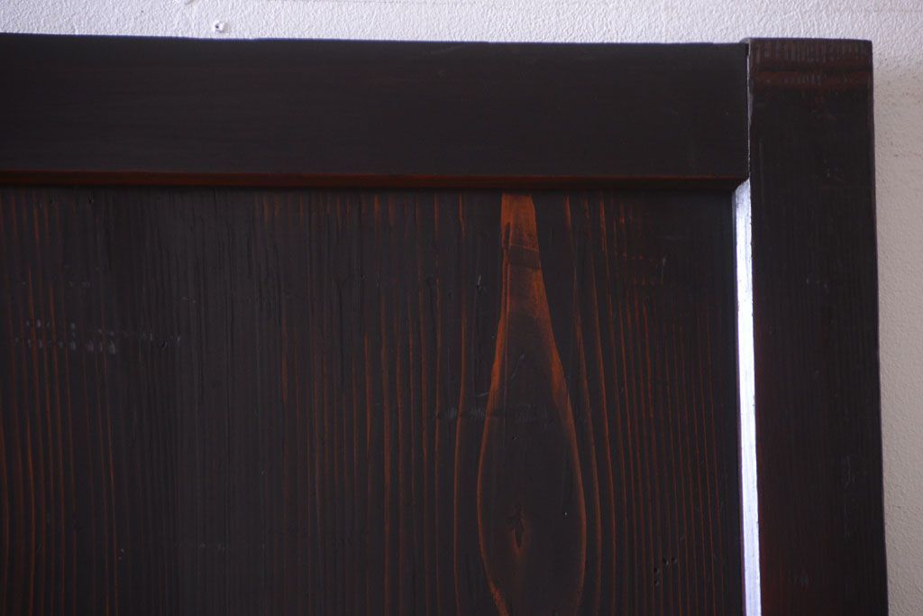 古民具・骨董　古い木味のアンティーク帯戸2枚セット