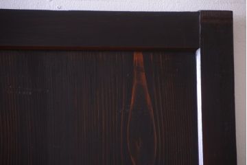 古民具・骨董　古い木味のアンティーク帯戸2枚セット