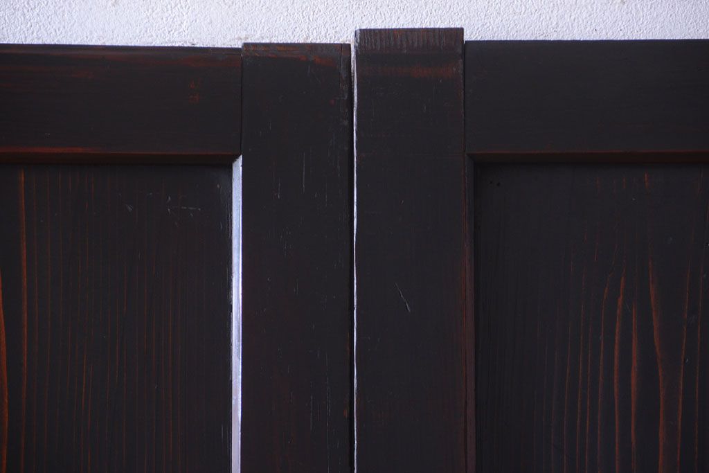 古民具・骨董　古い木味のアンティーク帯戸2枚セット