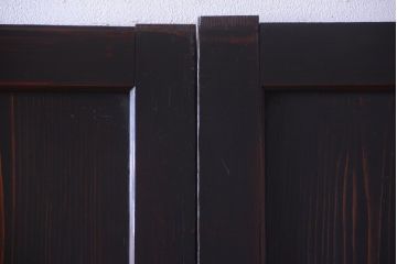 古民具・骨董　古い木味のアンティーク帯戸2枚セット
