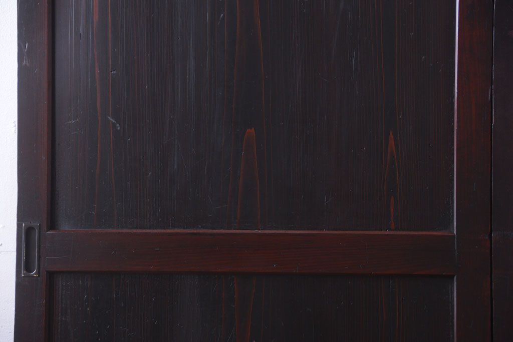 古民具・骨董　古い木味のアンティーク帯戸2枚セット