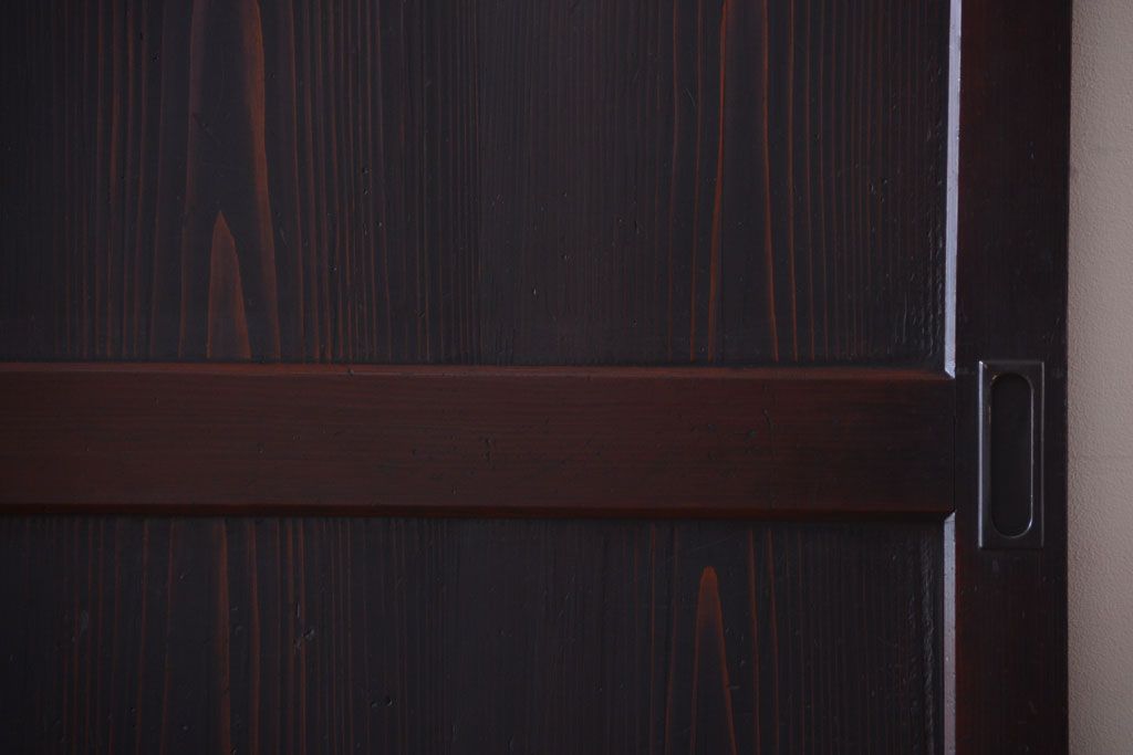 古民具・骨董　古い木味のアンティーク帯戸2枚セット