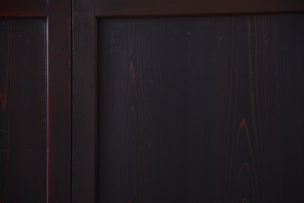 古民具・骨董　古い木味のアンティーク帯戸2枚セット