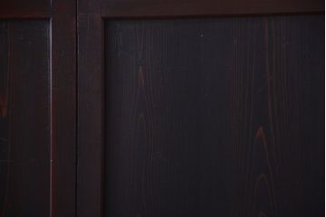 古民具・骨董　古い木味のアンティーク帯戸2枚セット