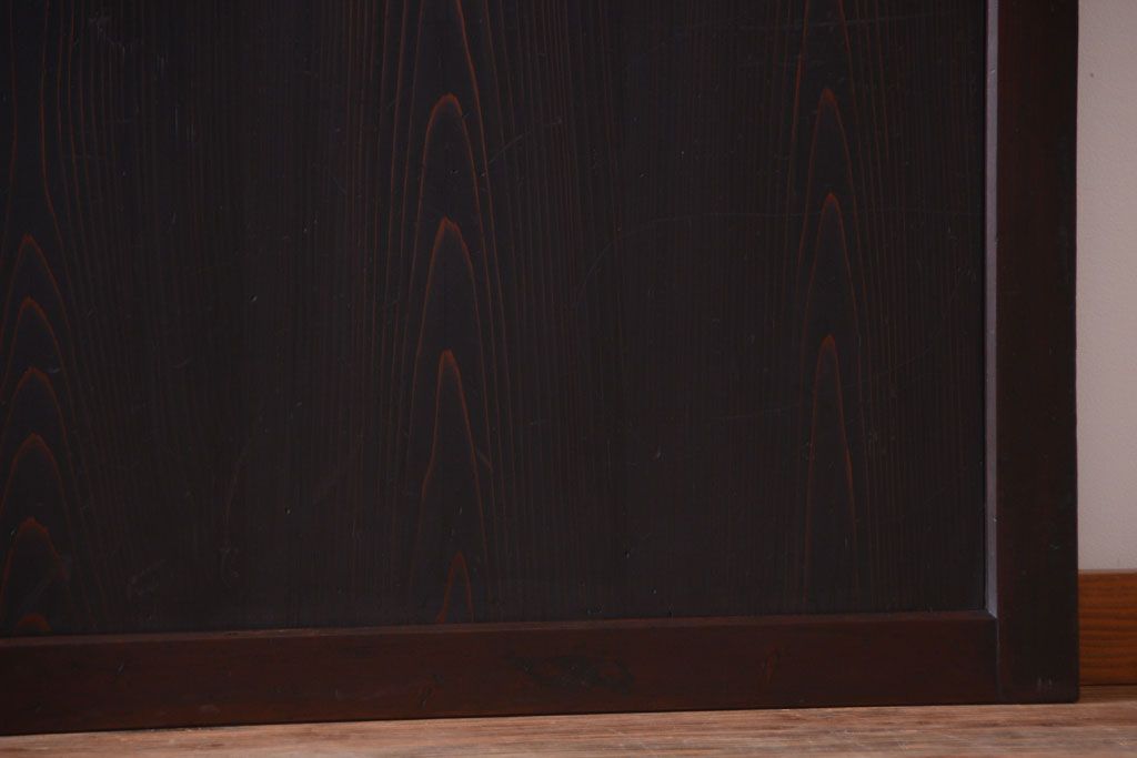 古民具・骨董　古い木味のアンティーク帯戸2枚セット